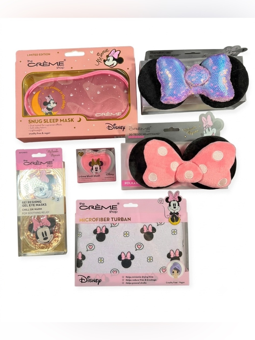 The Crème Shop x Disney Minnie Mouse Beauty & Spa Bundle - 6 Piece Set NWT